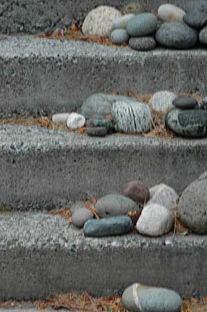 rocks on a stair